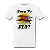 Born To Fly - Red Biplane - Men's Premium T-Shirt - white