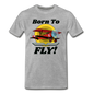 Born To Fly - Red Biplane - Men's Premium T-Shirt - heather gray