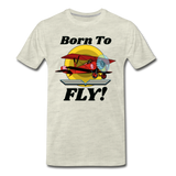 Born To Fly - Red Biplane - Men's Premium T-Shirt - heather oatmeal