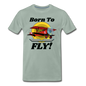 Born To Fly - Red Biplane - Men's Premium T-Shirt - steel green