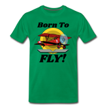 Born To Fly - Red Biplane - Men's Premium T-Shirt - kelly green