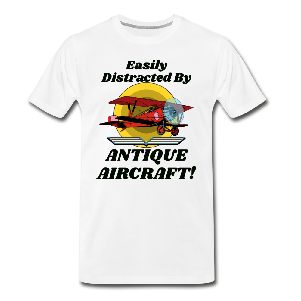 Easily Distracted - Antique Aircraft - Men's Premium T-Shirt - white