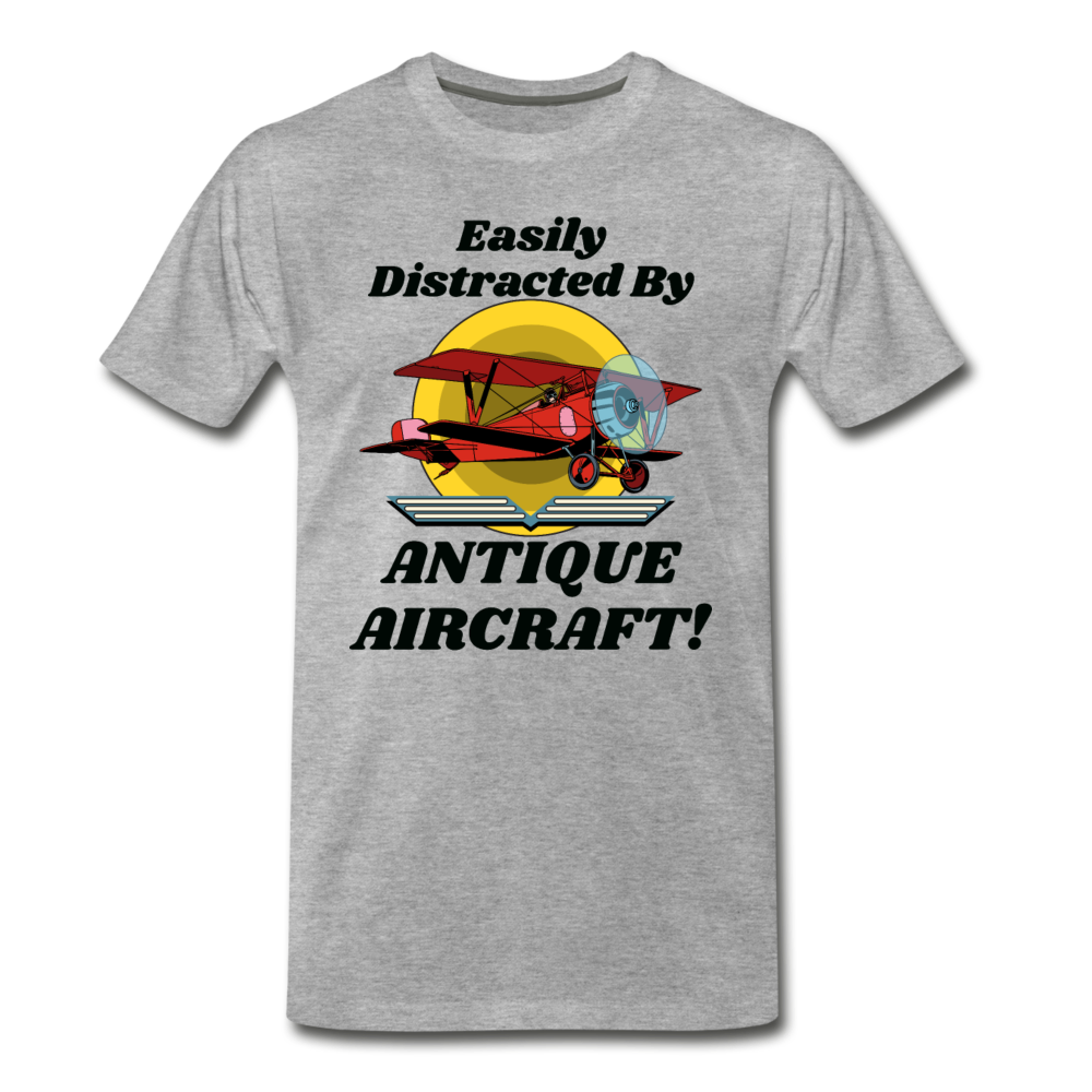 Easily Distracted - Antique Aircraft - Men's Premium T-Shirt - heather gray