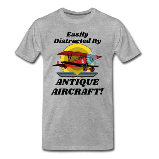 Easily Distracted - Antique Aircraft - Men's Premium T-Shirt - heather gray