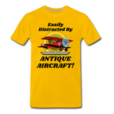 Easily Distracted - Antique Aircraft - Men's Premium T-Shirt - sun yellow