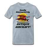 Easily Distracted - Antique Aircraft - Men's Premium T-Shirt - heather ice blue