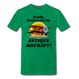 Easily Distracted - Antique Aircraft - Men's Premium T-Shirt - kelly green