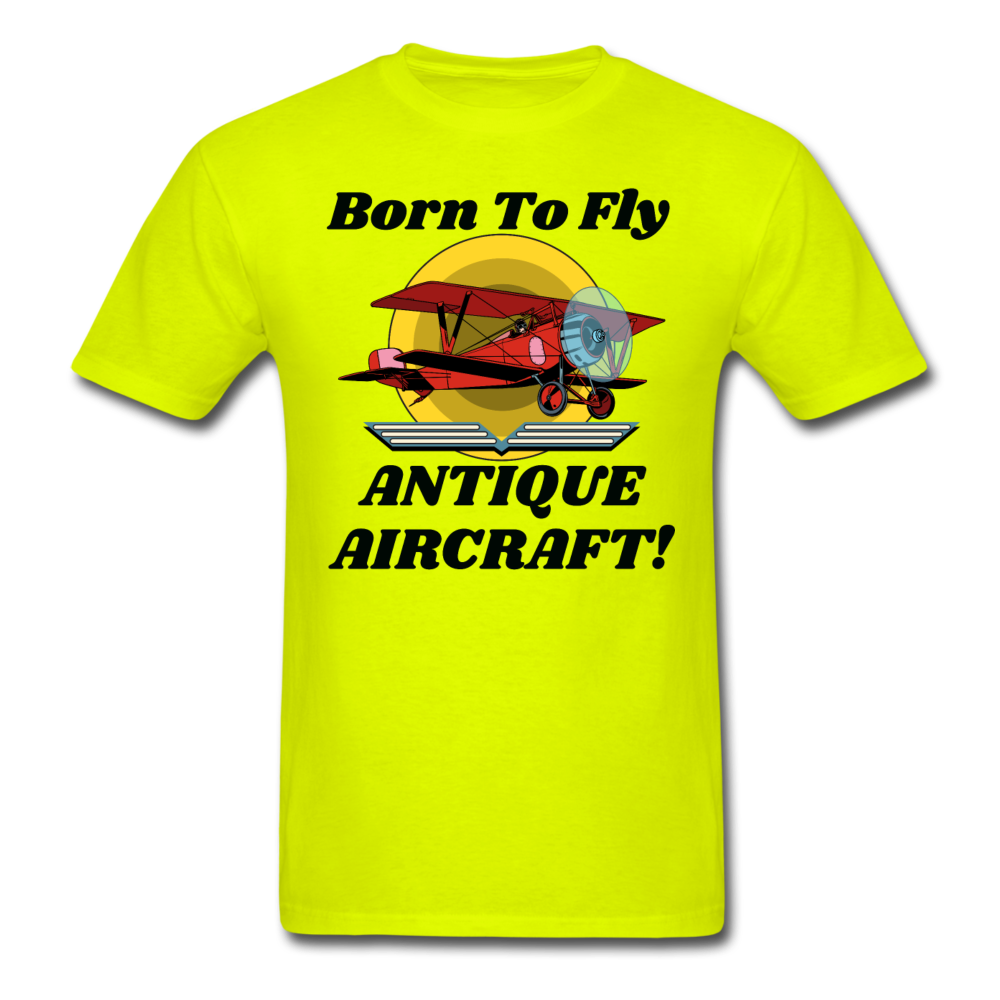 Born To Fly - Antique Aircraft - Unisex Classic T-Shirt - safety green