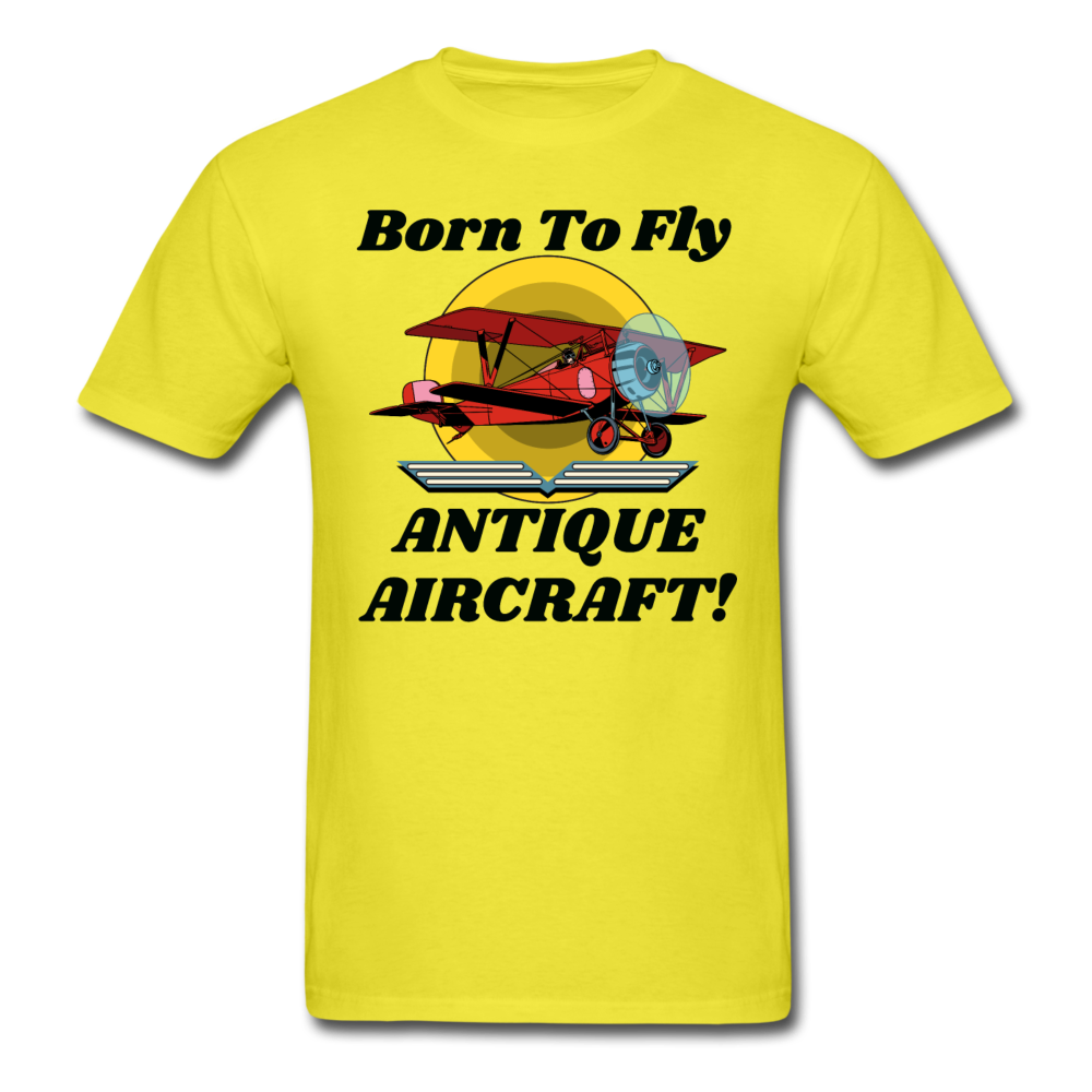 Born To Fly - Antique Aircraft - Unisex Classic T-Shirt - yellow