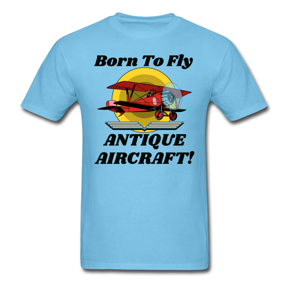 Born To Fly - Antique Aircraft - Unisex Classic T-Shirt - aquatic blue