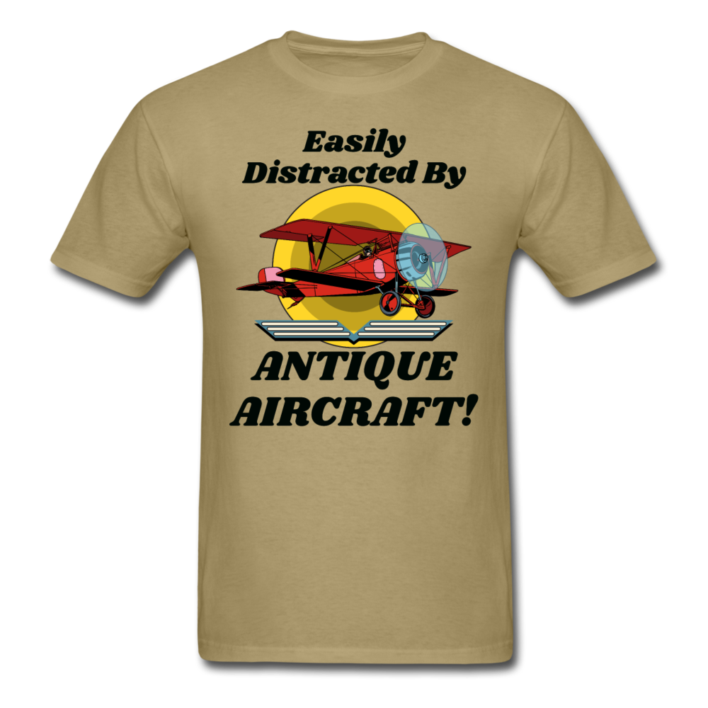 Easily Distracted - Antique Aircraft - Unisex Classic T-Shirt - khaki