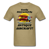 Easily Distracted - Antique Aircraft - Unisex Classic T-Shirt - khaki