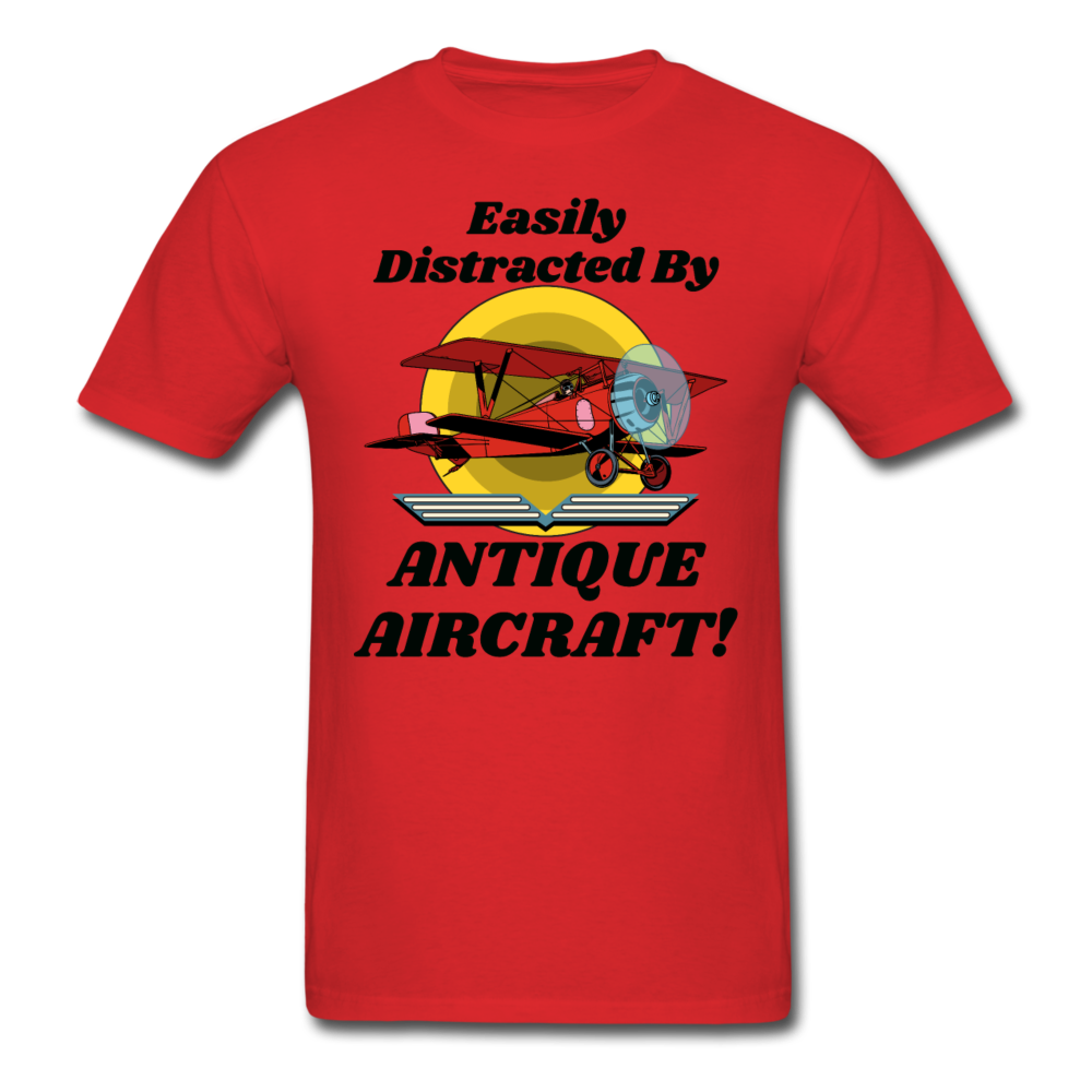 Easily Distracted - Antique Aircraft - Unisex Classic T-Shirt - red