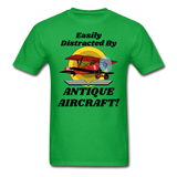 Easily Distracted - Antique Aircraft - Unisex Classic T-Shirt - bright green