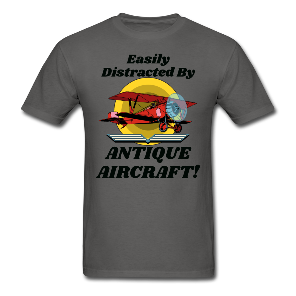 Easily Distracted - Antique Aircraft - Unisex Classic T-Shirt - charcoal