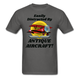 Easily Distracted - Antique Aircraft - Unisex Classic T-Shirt - charcoal
