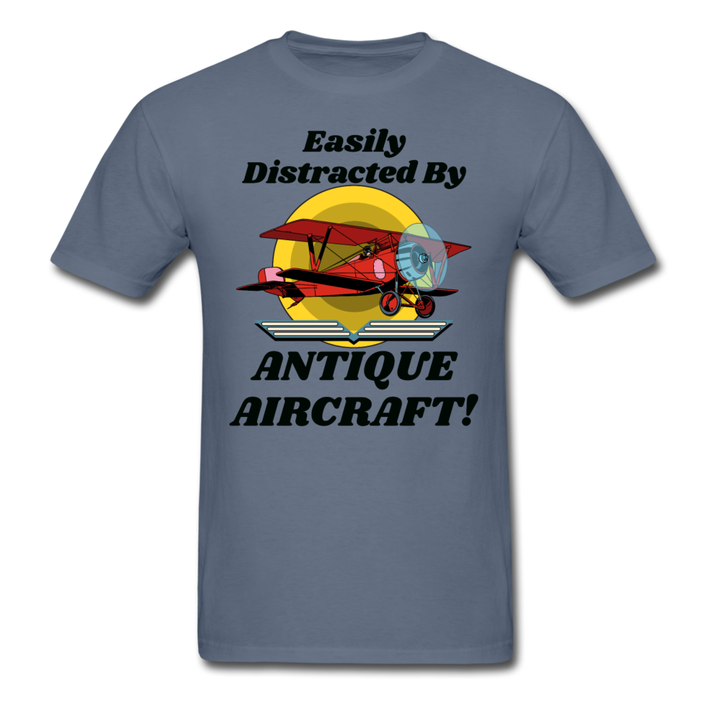 Easily Distracted - Antique Aircraft - Unisex Classic T-Shirt - denim