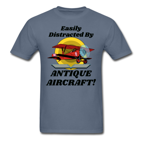 Easily Distracted - Antique Aircraft - Unisex Classic T-Shirt - denim