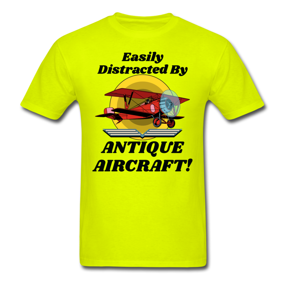 Easily Distracted - Antique Aircraft - Unisex Classic T-Shirt - safety green