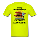 Easily Distracted - Antique Aircraft - Unisex Classic T-Shirt - safety green