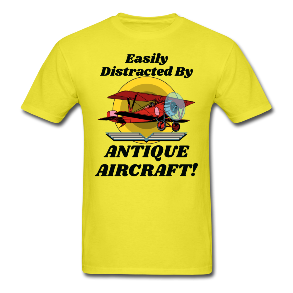 Easily Distracted - Antique Aircraft - Unisex Classic T-Shirt - yellow