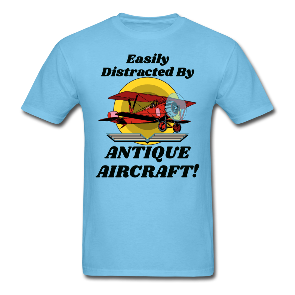 Easily Distracted - Antique Aircraft - Unisex Classic T-Shirt - aquatic blue