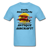 Easily Distracted - Antique Aircraft - Unisex Classic T-Shirt - aquatic blue