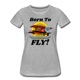 Born To Fly - Red Biplane - Women’s Premium T-Shirt - heather gray