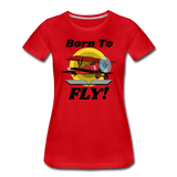 Born To Fly - Red Biplane - Women’s Premium T-Shirt - red