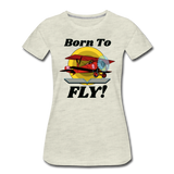 Born To Fly - Red Biplane - Women’s Premium T-Shirt - heather oatmeal