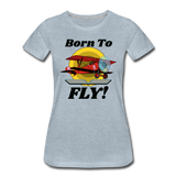 Born To Fly - Red Biplane - Women’s Premium T-Shirt - heather ice blue