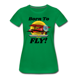 Born To Fly - Red Biplane - Women’s Premium T-Shirt - kelly green