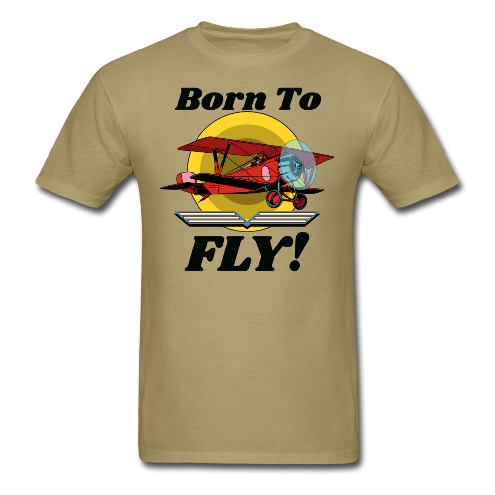 Born To Fly - Red Biplane - Unisex Classic T-Shirt - khaki