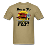 Born To Fly - Red Biplane - Unisex Classic T-Shirt - khaki