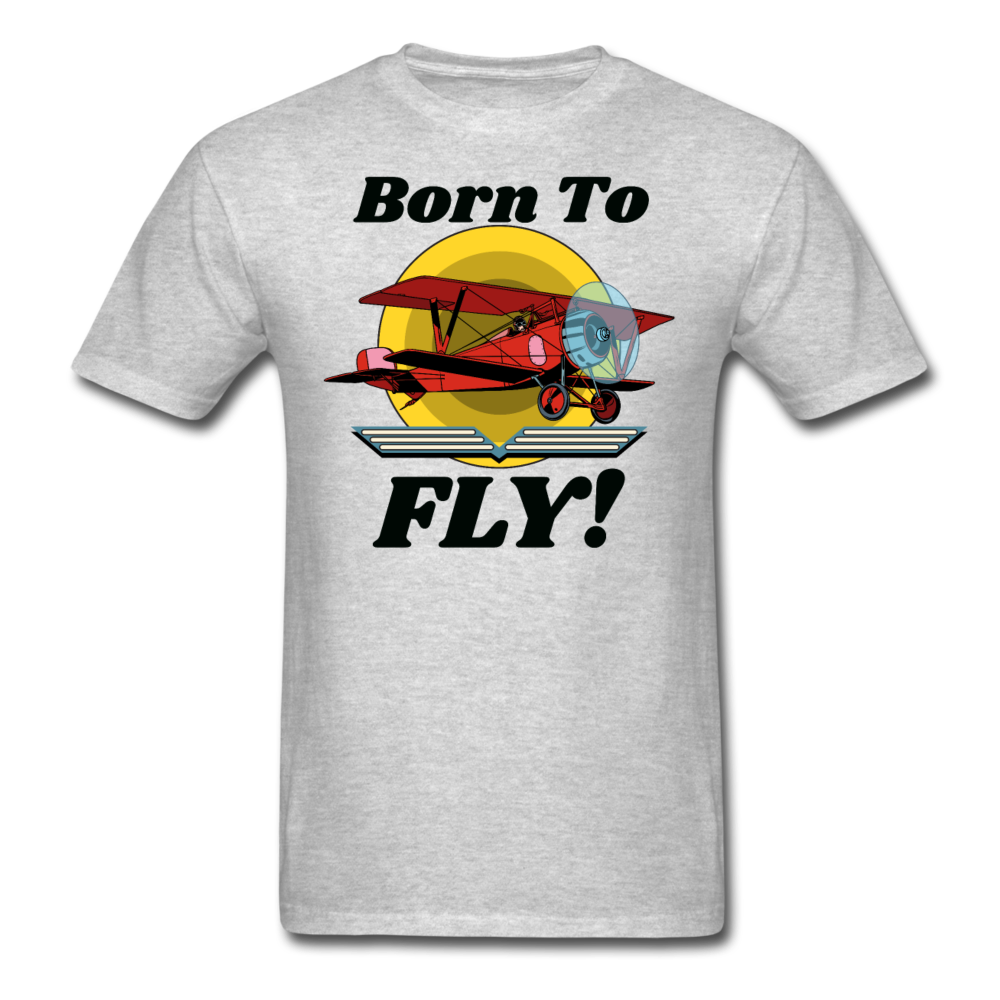 Born To Fly - Red Biplane - Unisex Classic T-Shirt - heather gray