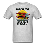 Born To Fly - Red Biplane - Unisex Classic T-Shirt - heather gray