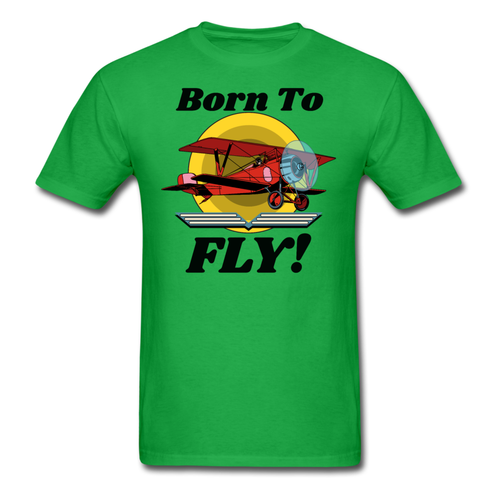 Born To Fly - Red Biplane - Unisex Classic T-Shirt - bright green