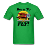 Born To Fly - Red Biplane - Unisex Classic T-Shirt - bright green