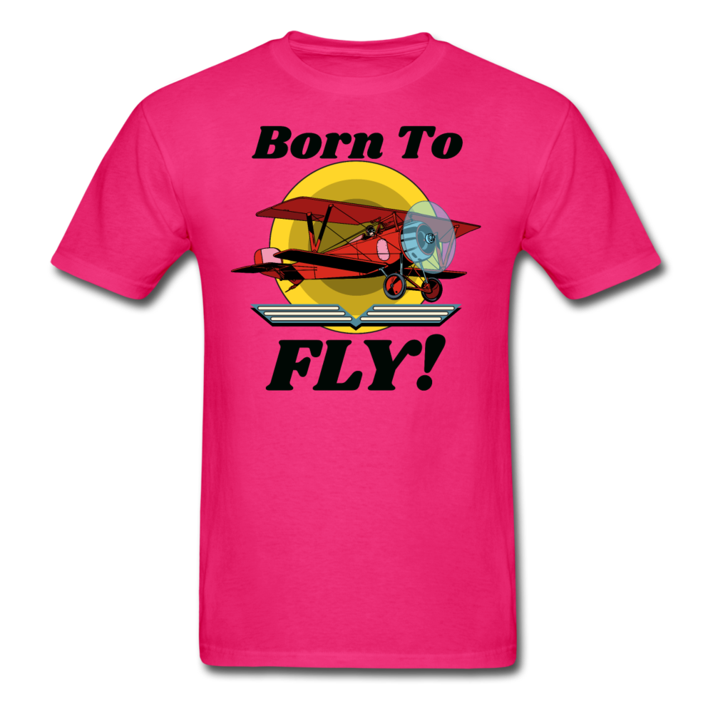 Born To Fly - Red Biplane - Unisex Classic T-Shirt - fuchsia