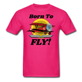 Born To Fly - Red Biplane - Unisex Classic T-Shirt - fuchsia