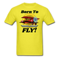 Born To Fly - Red Biplane - Unisex Classic T-Shirt - yellow