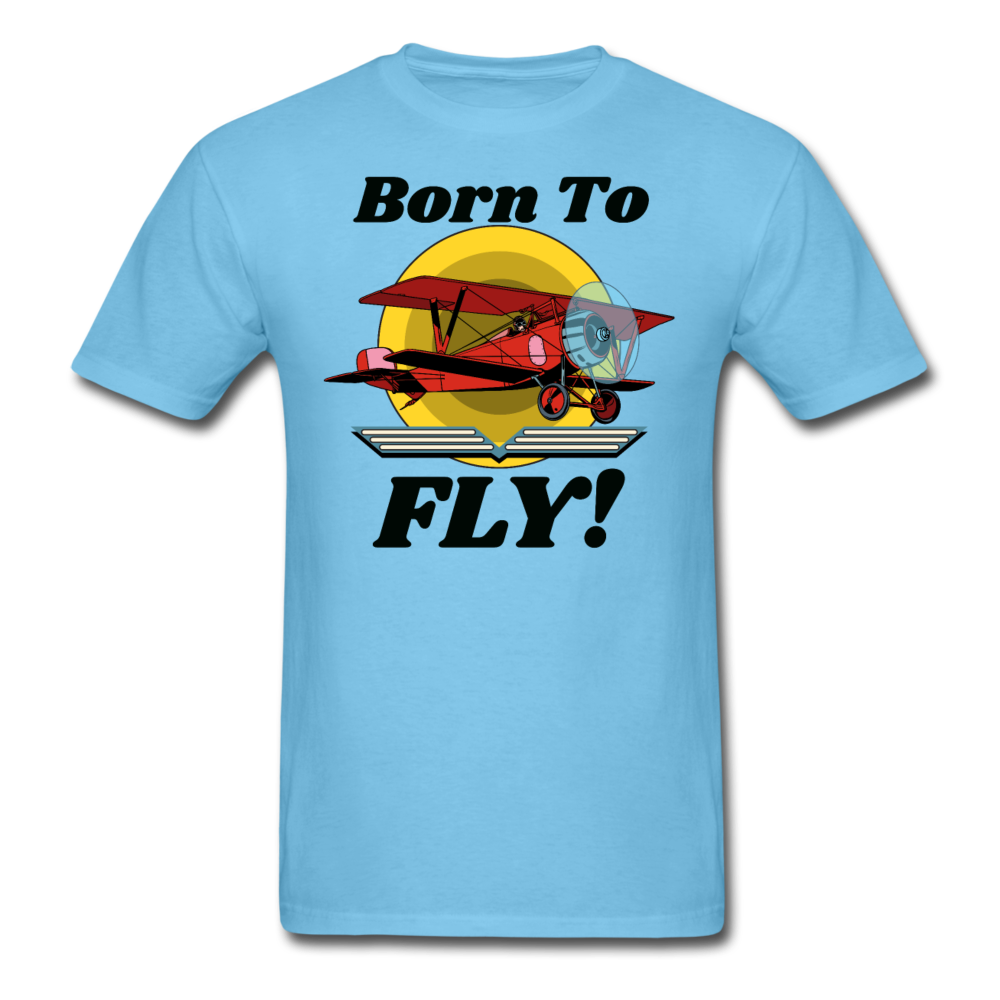 Born To Fly - Red Biplane - Unisex Classic T-Shirt - aquatic blue