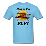 Born To Fly - Red Biplane - Unisex Classic T-Shirt - aquatic blue