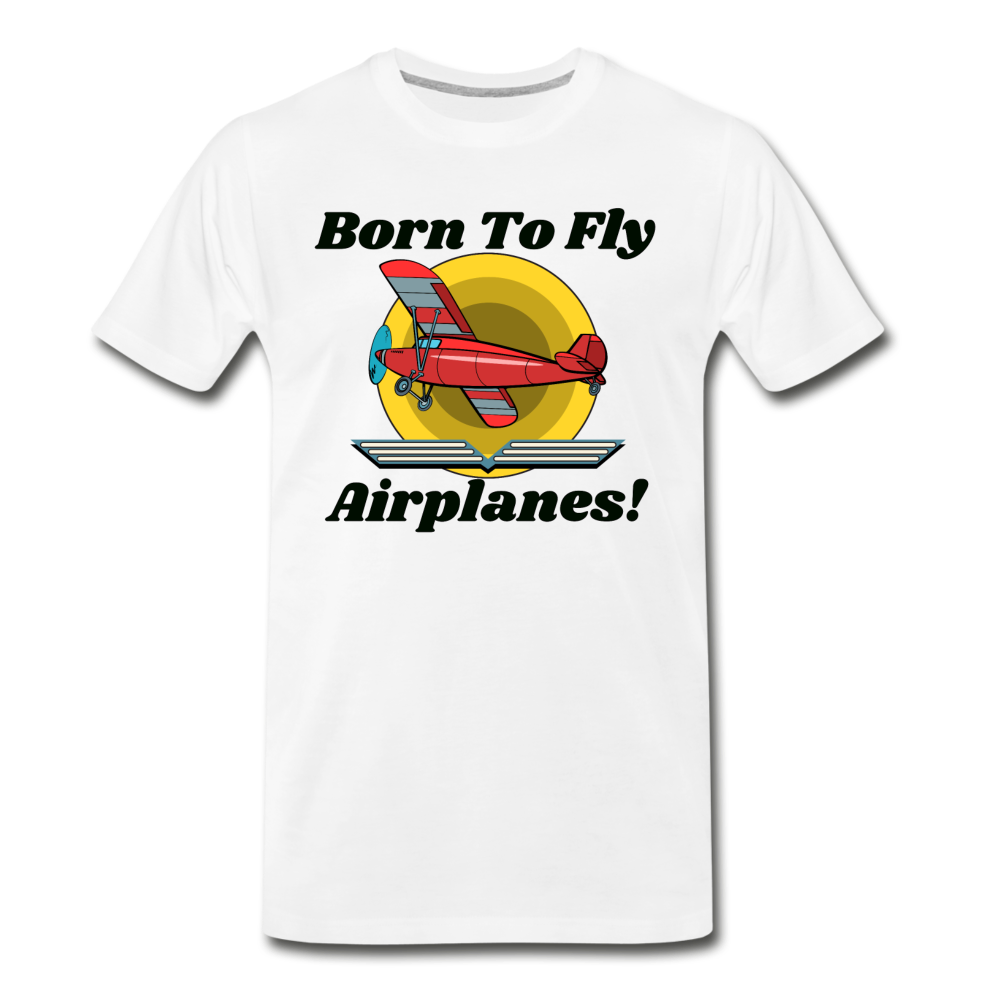 Born To Fly - Airplanes - Men's Premium T-Shirt - white