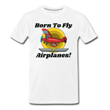 Born To Fly - Airplanes - Men's Premium T-Shirt - white