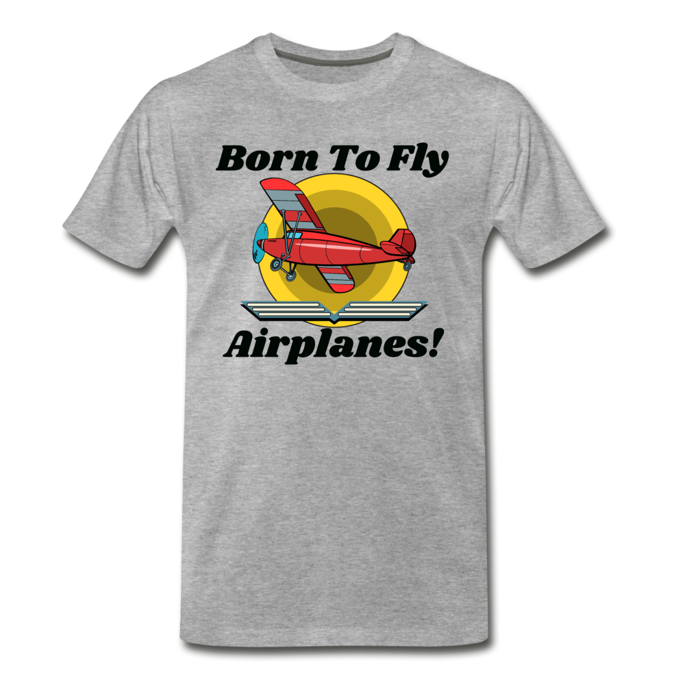 Born To Fly - Airplanes - Men's Premium T-Shirt - heather gray