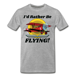 I'd Rather Be Flying - Biplane - Men's Premium T-Shirt - heather gray