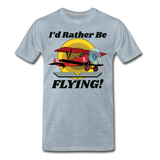 I'd Rather Be Flying - Biplane - Men's Premium T-Shirt - heather ice blue