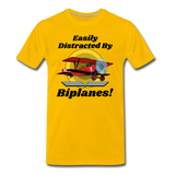 Easily Distracted - Biplanes - Men's Premium T-Shirt - sun yellow