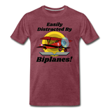Easily Distracted - Biplanes - Men's Premium T-Shirt - heather burgundy